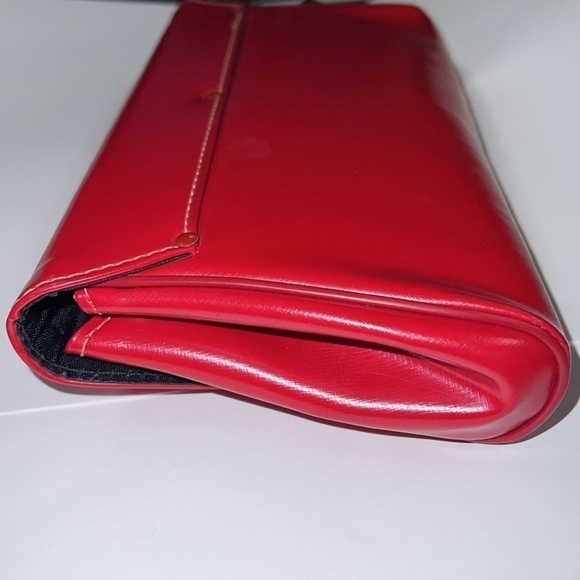 Vintage Red Leather Turnlock Clutch Bag - Picture 6 of 12